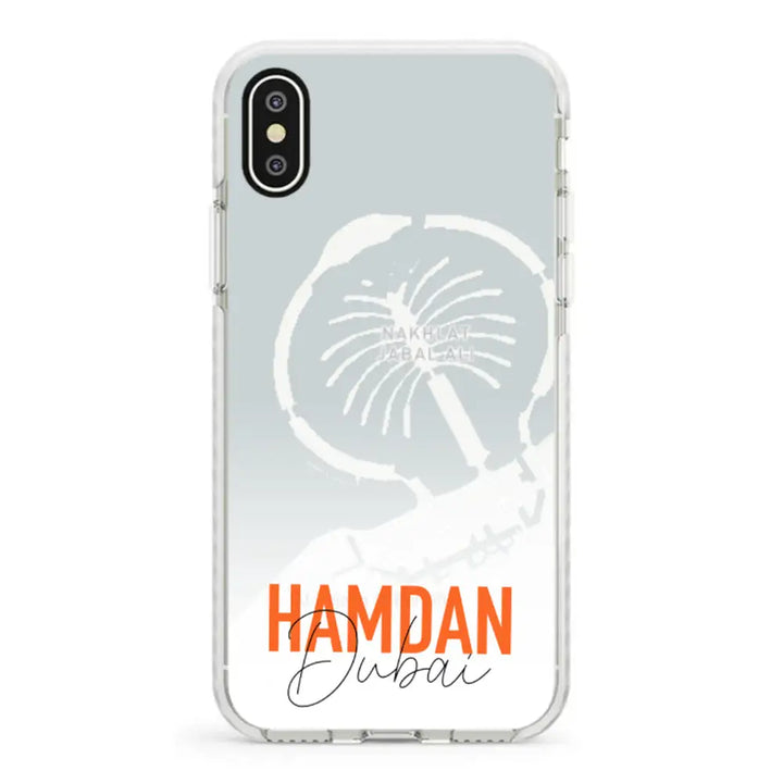 Apple iPhone X / iPhone XS / Impact Pro White Personalized Location Map & Name, Phone Case - Stylizedd.com