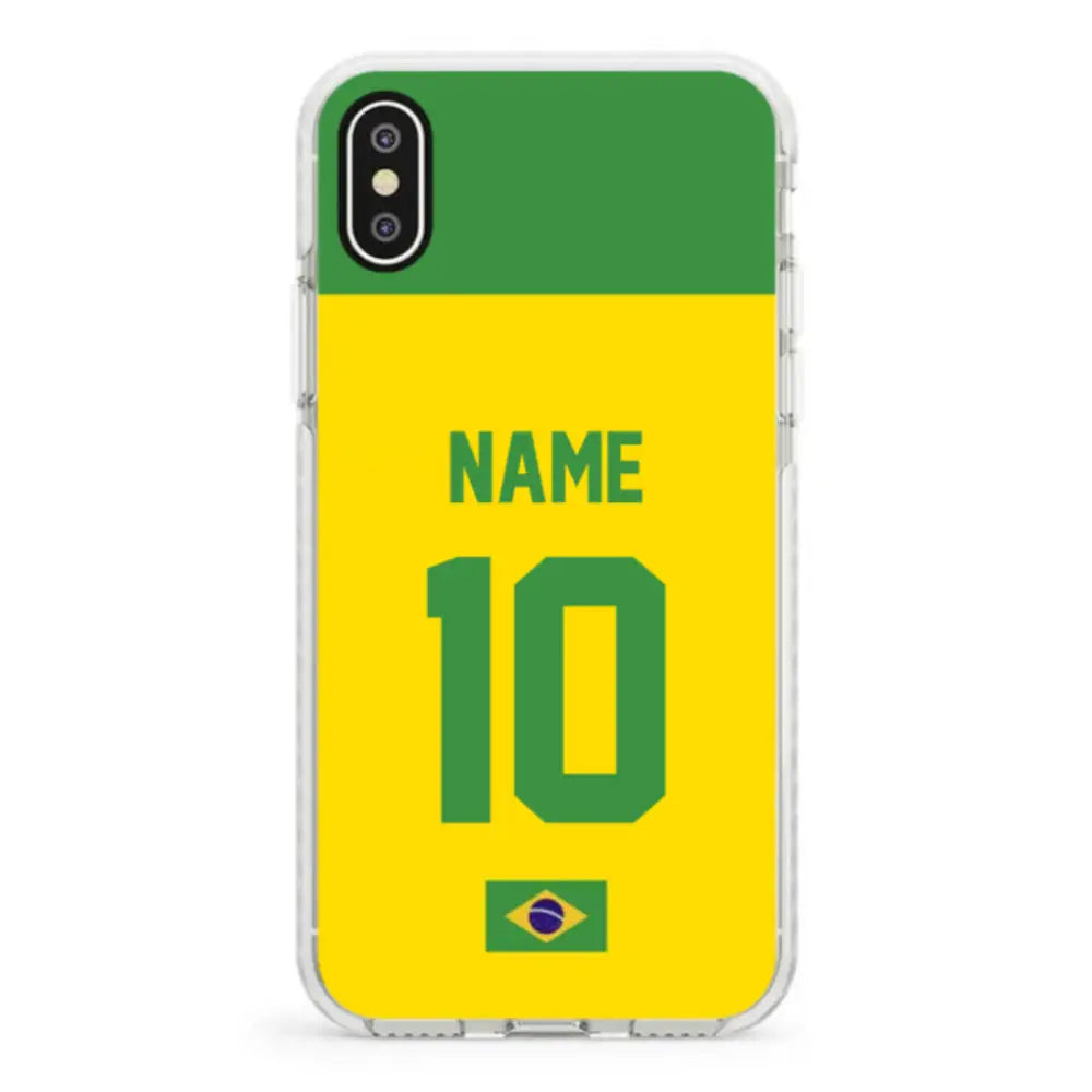 Apple iPhone X / iPhone XS / Impact Pro White Personalized Football Jersey Phone Case Custom Name & Number - Stylizedd.com