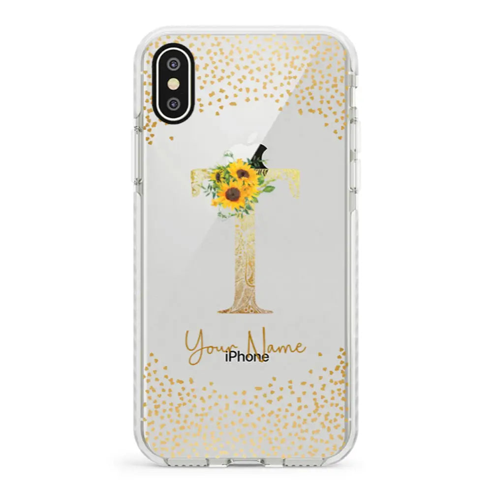 Apple iPhone X / iPhone XS / Impact Pro White Floral Mandala Initial Phone Case - Stylizedd.com