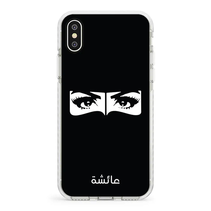 Apple iPhone X / iPhone XS / Impact Pro White Custom Name Niqabi Eye, Phone Case - Stylizedd.com