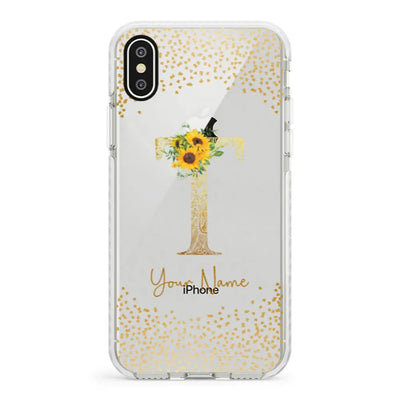 Apple iPhone X / iPhone XS / Impact Pro White Phone Case Floral Mandala Initial Phone Case - Stylizedd.com
