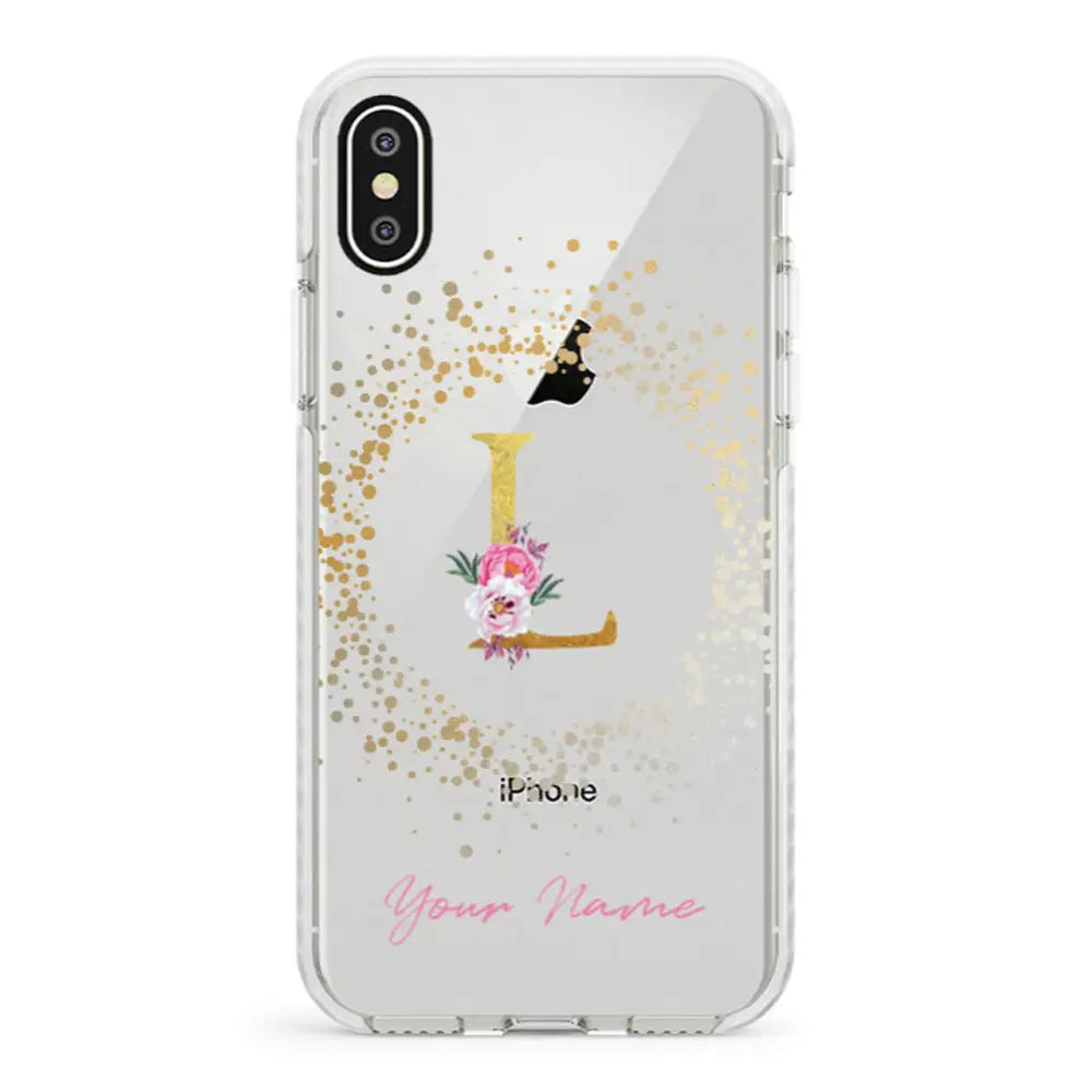 Apple iPhone X / iPhone XS / Impact Pro White Floral Initial Phone Case - Stylizedd.com