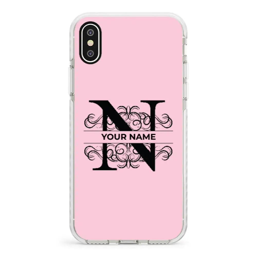 Apple iPhone X / iPhone XS / Impact Pro White Split Floral Initial Phone Case - Stylizedd.com