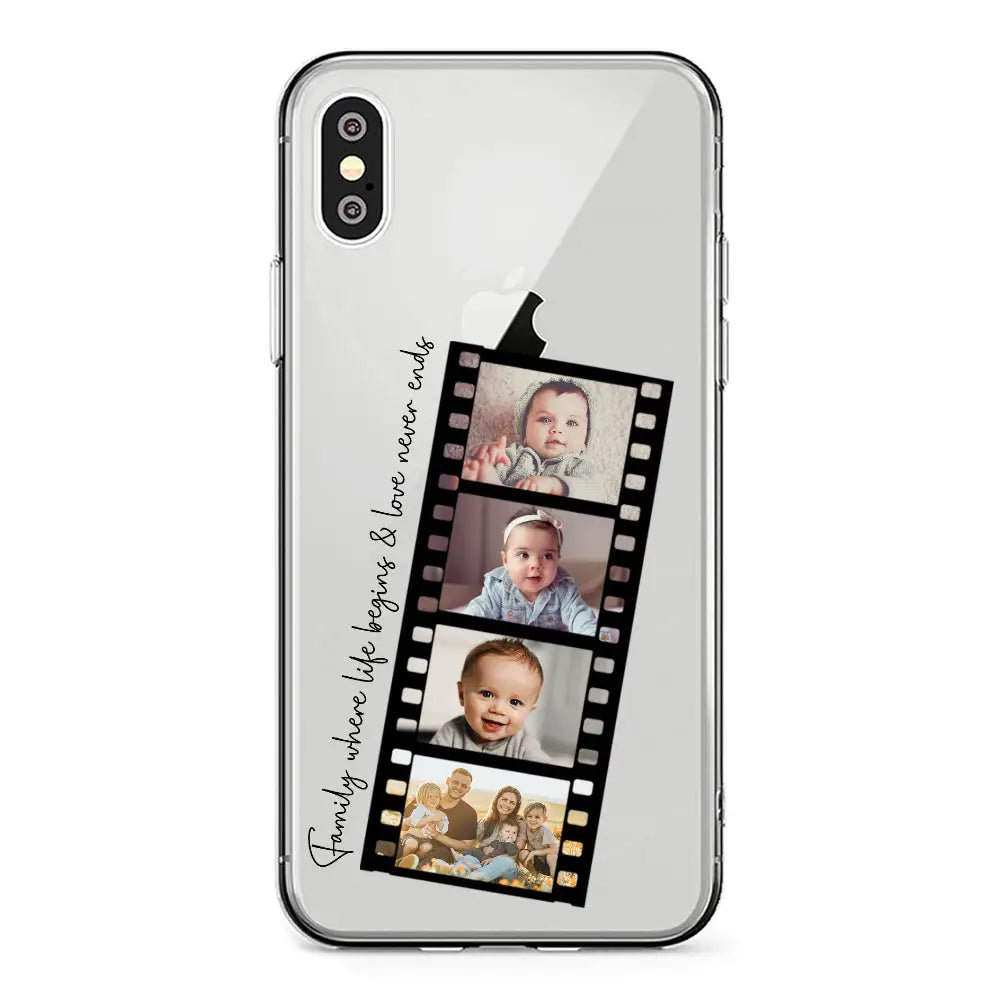Apple iPhone XS MAX / Clear Classic Phone Case Custom Film Strips Personalised Movie Strip, Phone Case - Stylizedd.com