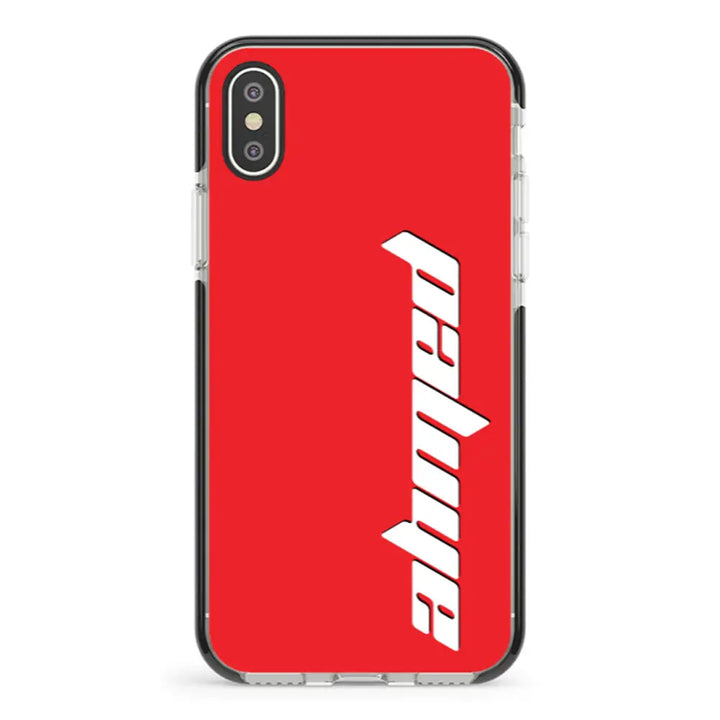 Apple iPhone XS MAX / Impact Pro Black Custom Text, Vertical Name Phone Case - Stylizedd.com