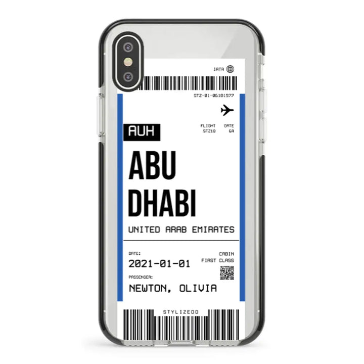 Apple iPhone XS MAX / Impact Pro Black Custom Flight Boarding Pass Ticket Phone Case - Stylizedd.com