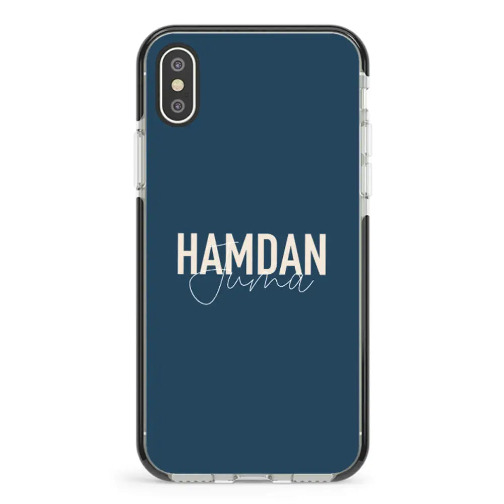 Apple iPhone XS MAX / Impact Pro Black Personalized Name Horizontal, Phone Case - Stylizedd.com