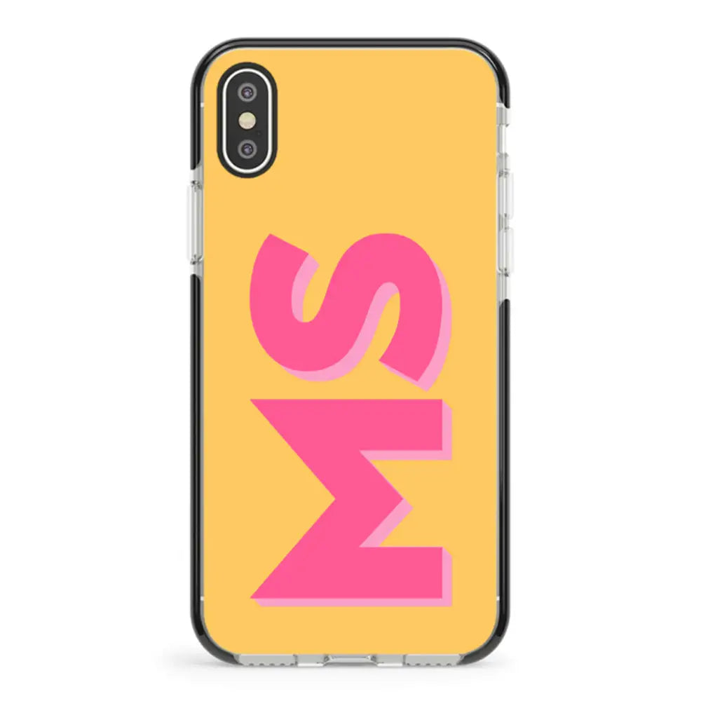 Apple iPhone XS MAX / Impact Pro Black Personalized Monogram Initial 3D Shadow Text Phone Case - Stylizedd.com