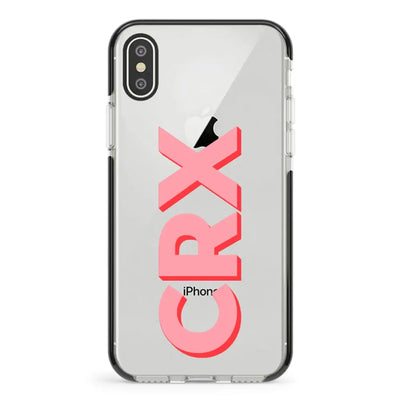 Apple iPhone XS MAX / Impact Pro Black Phone Case Personalized Monogram Initial 3D Shadow Text Phone Case - Stylizedd.com
