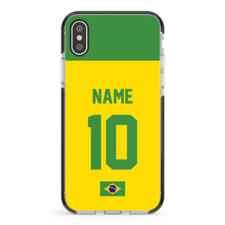 Apple iPhone XS MAX / Impact Pro Black Personalized Football Jersey Phone Case Custom Name & Number - Stylizedd.com