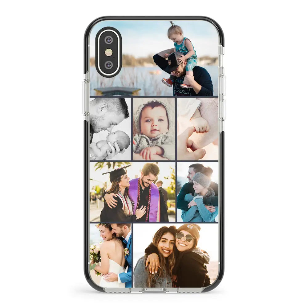 Apple iPhone XS MAX / Impact Pro Black Personalised Photo Collage Grid Phone Case - Stylizedd.com