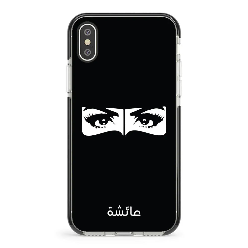 Apple iPhone XS MAX / Impact Pro Black Custom Name Niqabi Eye, Phone Case - Stylizedd.com