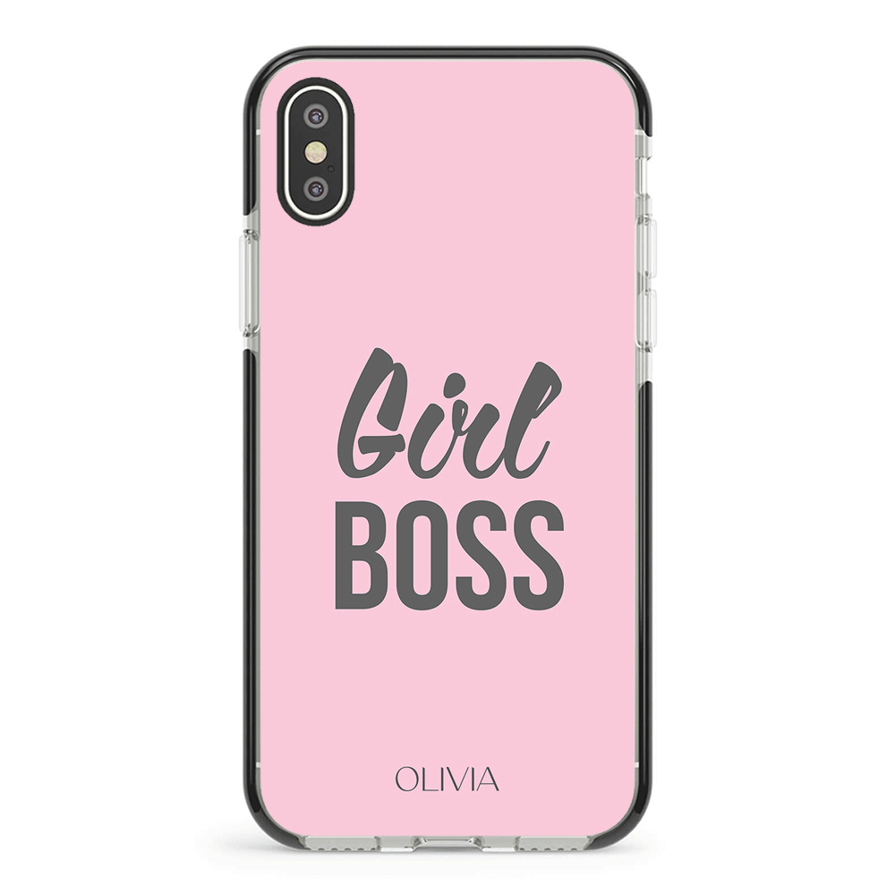 Apple iPhone XS MAX / Impact Pro Black Personalized Name Girl Boss, Phone Case - Stylizedd.com