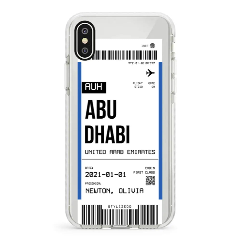 Apple iPhone XS MAX / Impact Pro White Custom Flight Boarding Pass Ticket Phone Case - Stylizedd.com