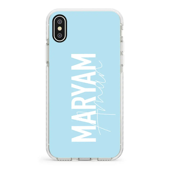 Apple iPhone XS MAX / Impact Pro White Personalized Name Vertical, Phone Case - Stylizedd.com