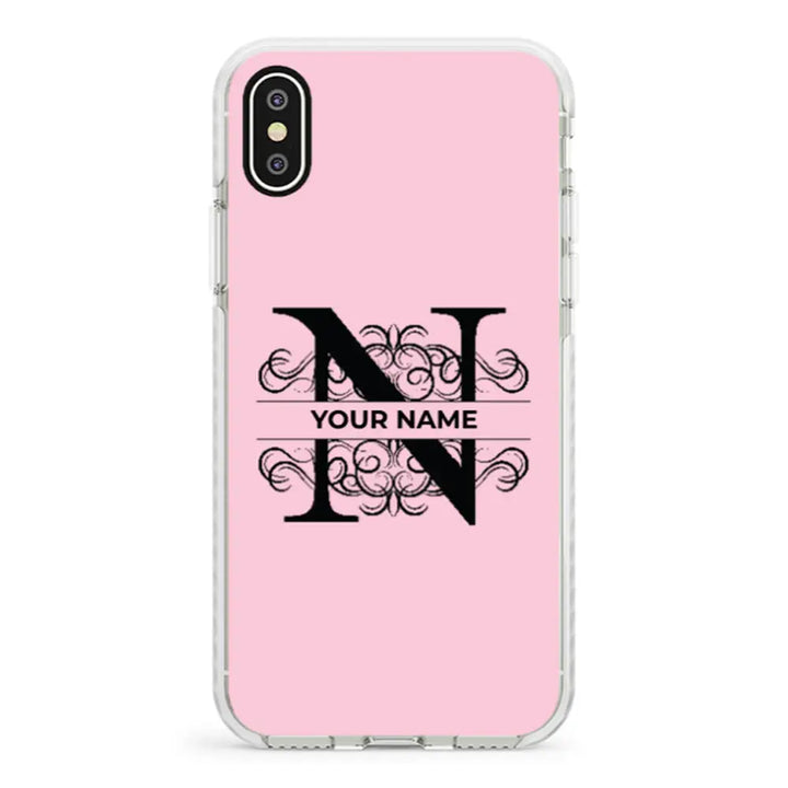 Apple iPhone XS MAX / Impact Pro White Split Floral Initial Phone Case - Stylizedd.com