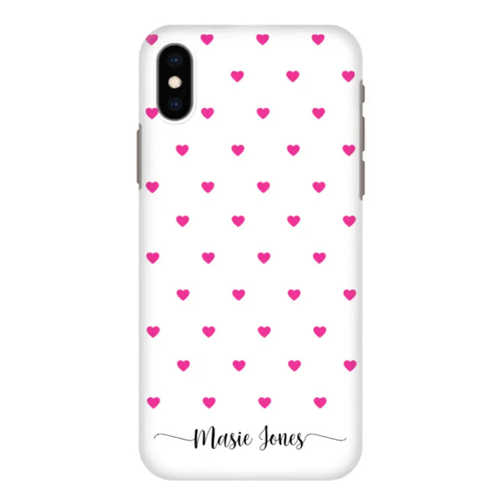 Apple iPhone XS MAX / Snap Classic Heart Pattern Custom Text, My Name Phone Case - Stylizedd.com