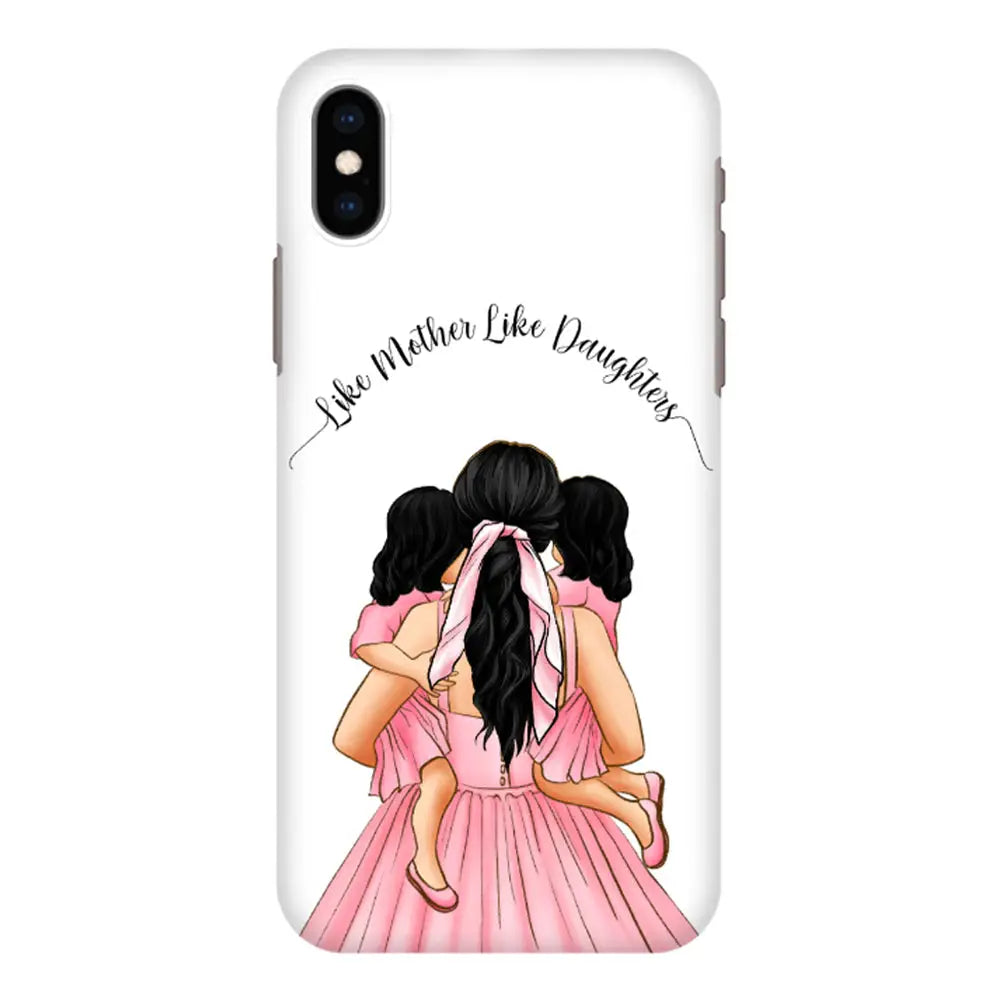 Apple iPhone XS MAX / Snap Classic Mother 2 daughters Custom Clipart, Text Phone Case - Stylizedd.com