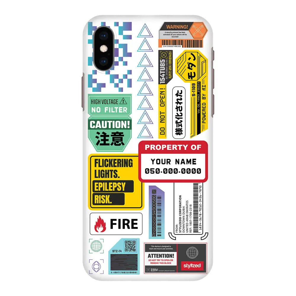 Apple iPhone XS MAX / Snap Classic Personalized Name Property of Label Stickers, Phone Case - Stylizedd.com