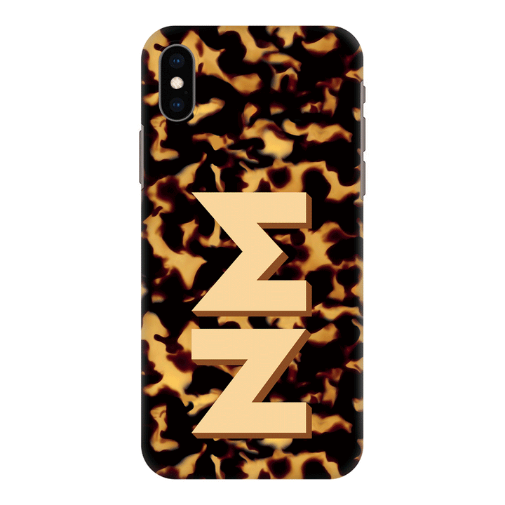 Apple iPhone XS MAX / Snap Classic Custom Monogram 3D Text Luxury Tortoise Shell Pattern, Phone Case - Stylizedd.com