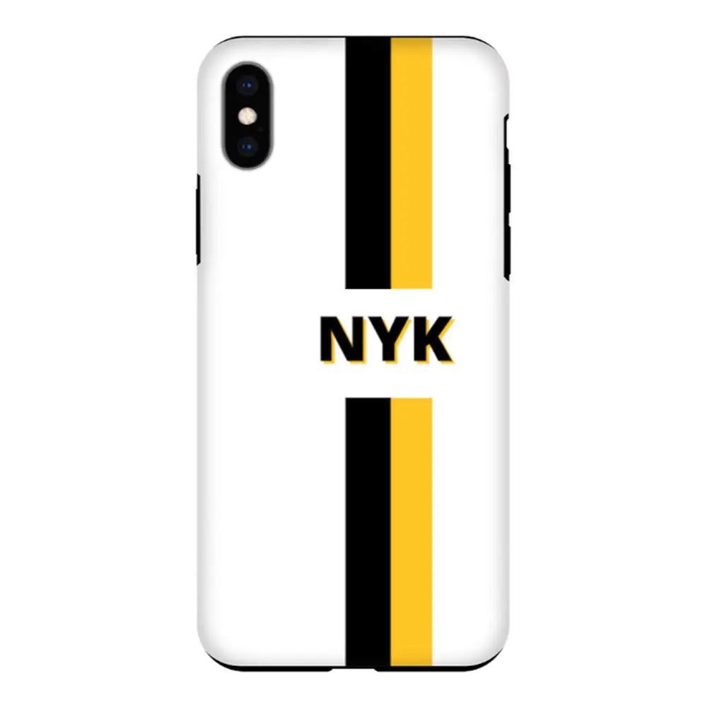 Apple iPhone XS MAX / Tough Pro Custom Striped Monogram Phone Case - Stylizedd.com