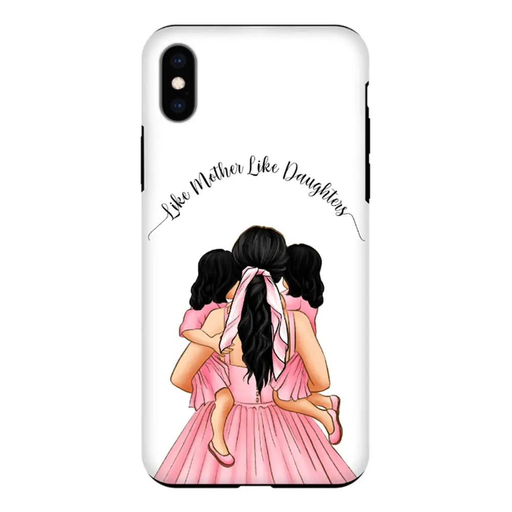 Apple iPhone XS MAX / Tough Pro Mother 2 daughters Custom Clipart, Text Phone Case - Stylizedd.com