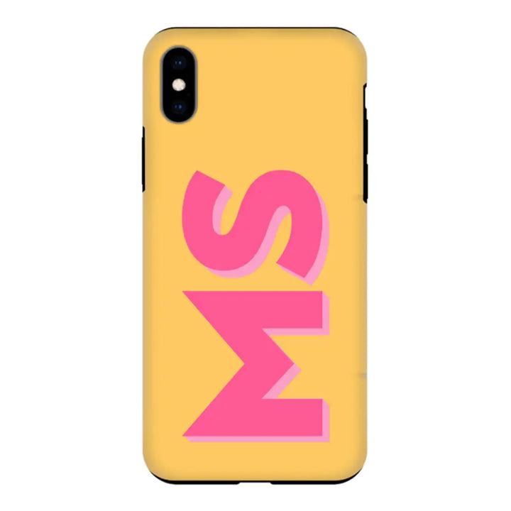 Apple iPhone XS MAX / Tough Pro Personalized Monogram Initial 3D Shadow Text Phone Case - Stylizedd.com