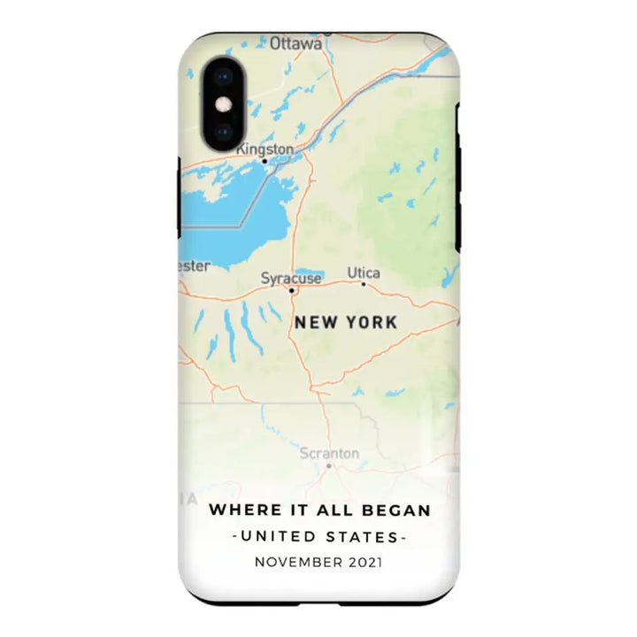 Apple iPhone XS MAX / Tough Pro Personalized map, Phone Case - Stylizedd.com