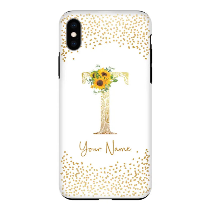 Apple iPhone XS MAX / Tough Pro Floral Mandala Initial Phone Case - Stylizedd.com