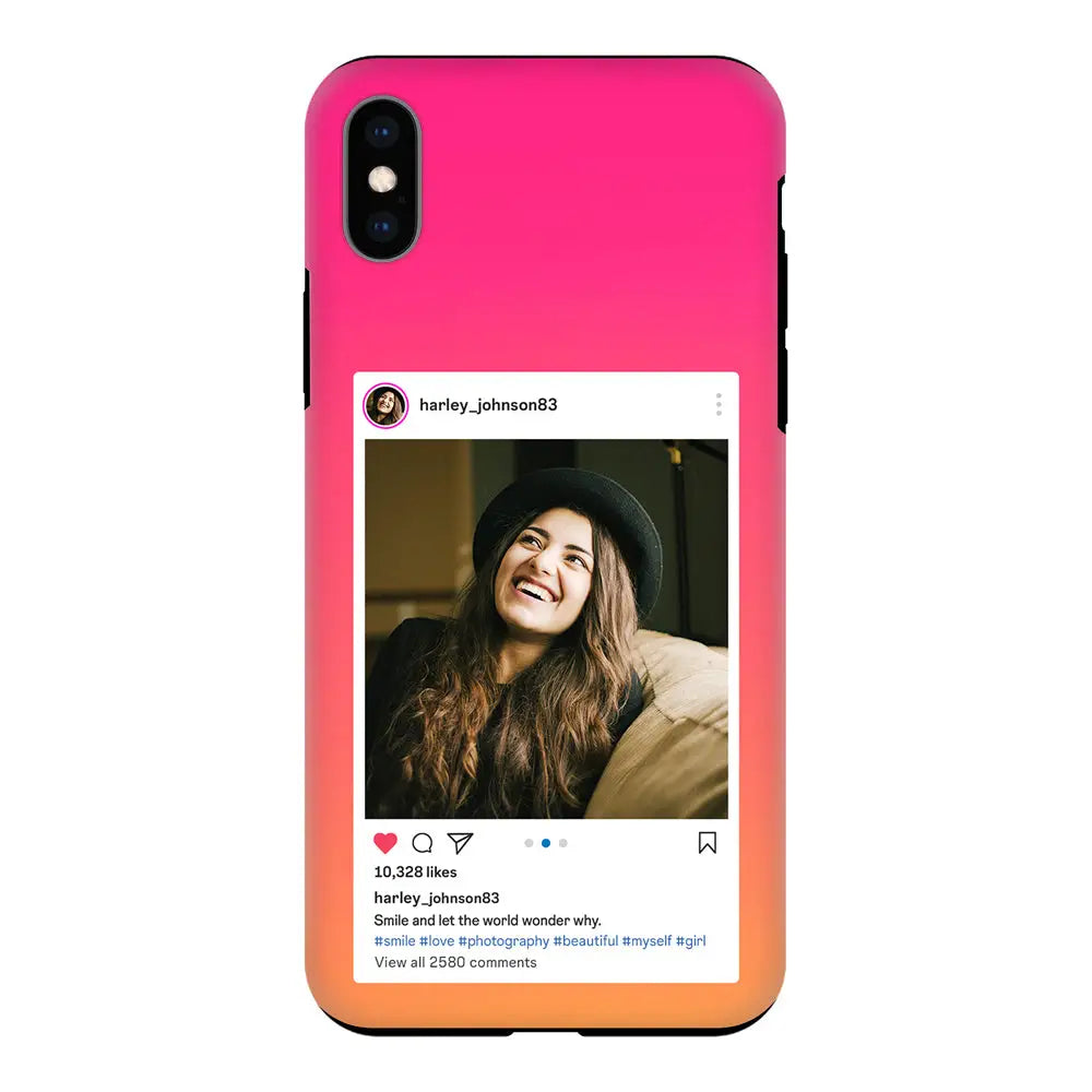 Apple iPhone XS MAX / Tough Pro Phone Case Custom Photo Instagram Post Template, Phone Case - Stylizedd