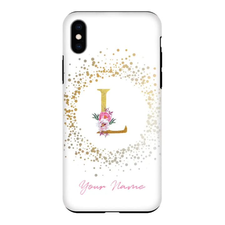 Apple iPhone XS MAX / Tough Pro Floral Initial Phone Case - Stylizedd.com