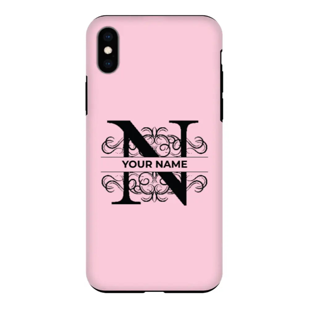 Apple iPhone XS MAX / Tough Pro Split Floral Initial Phone Case - Stylizedd.com