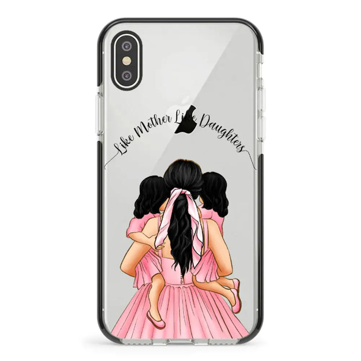 Apple iPhone XR / Impact Pro Black Mother 2 daughters Custom Clipart, Text Phone Case - Stylizedd.com