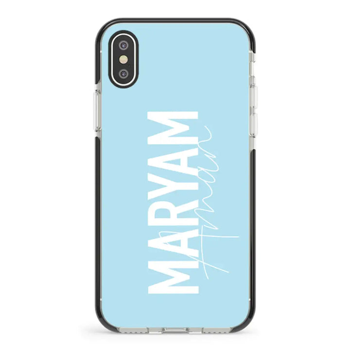 Apple iPhone XR / Impact Pro Black Personalized Name Vertical, Phone Case - Stylizedd.com