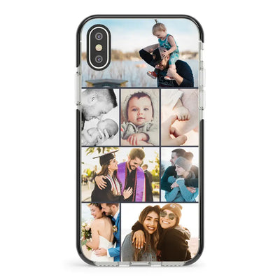 Apple iPhone XR / Impact Pro Black Phone Case Personalised Photo Collage Grid Phone Case - Stylizedd.com