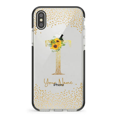 Apple iPhone XR / Impact Pro Black Phone Case Floral Mandala Initial Phone Case - Stylizedd.com