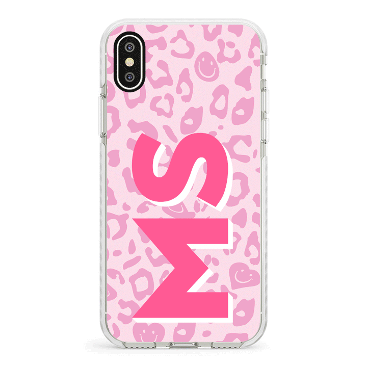 Apple iPhone XR / Impact Pro White Custom Monogram Initial 3D Shadow Text Seamless Pattern, Phone Case - Stylizedd.com