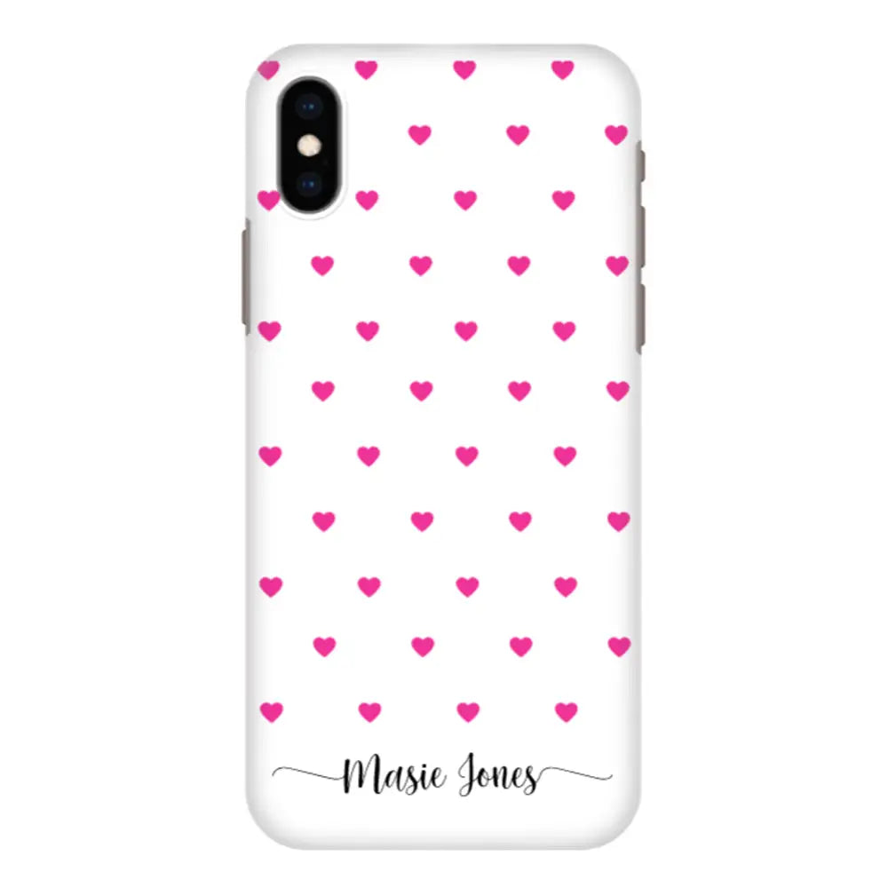 Apple iPhone XR / Snap Classic Heart Pattern Custom Text, My Name Phone Case - Stylizedd.com