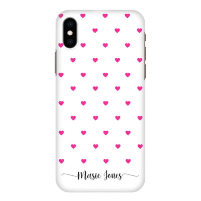 Apple iPhone XR / Snap Classic Phone Case Heart Pattern Custom Text, My Name Phone Case - Stylizedd.com