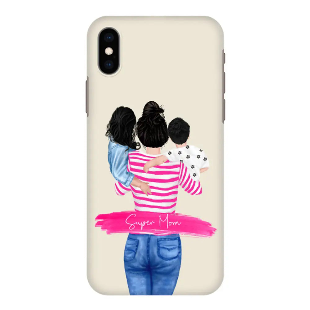 Apple iPhone XR / Snap Classic Custom Clipart Text Mother Son & Daughter Phone Case - Stylizedd.com