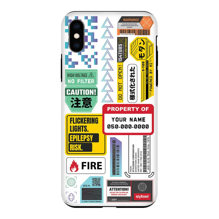 Apple iPhone XR / Tough Pro Personalized Name Property of Label Stickers, Phone Case - Stylizedd.com
