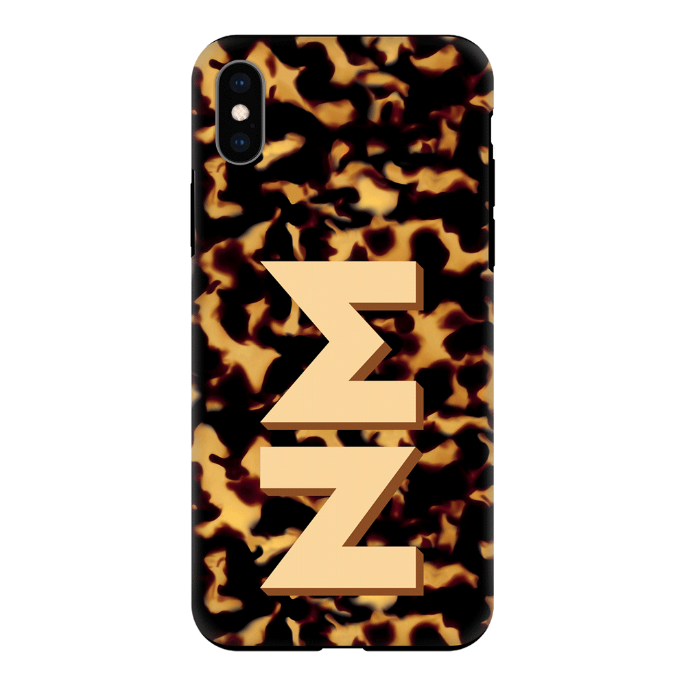Apple iPhone XR / Tough Pro Custom Monogram 3D Text Luxury Tortoise Shell Pattern, Phone Case - Stylizedd.com