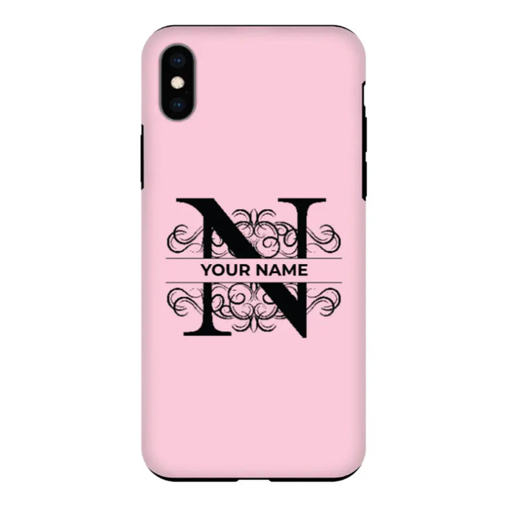 Apple iPhone XR / Tough Pro Split Floral Initial Phone Case - Stylizedd.com