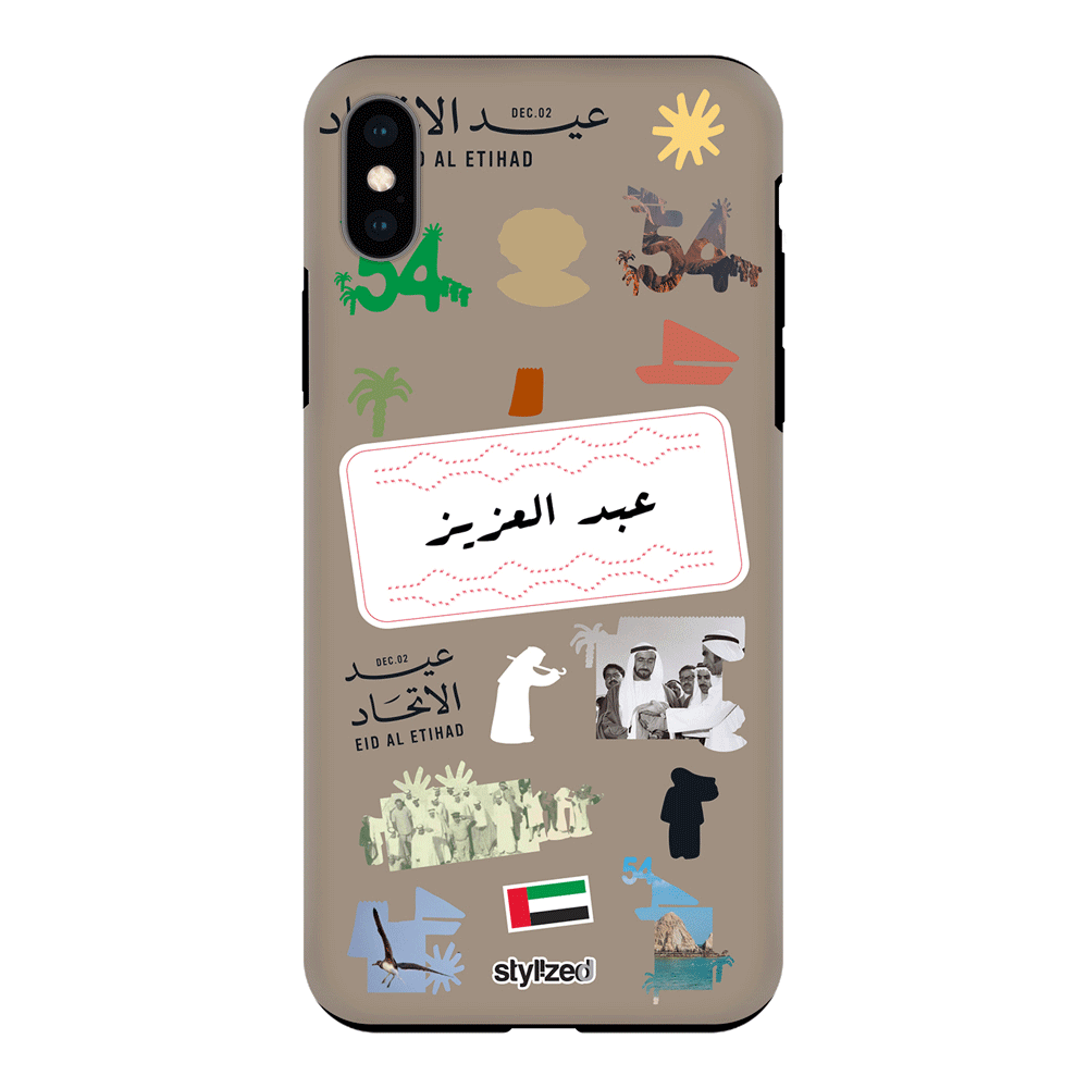 Apple iPhone XR / Tough Pro Custom Eid Al Etihad 54 National Day Sticker, Phone Case - Stylizedd.com