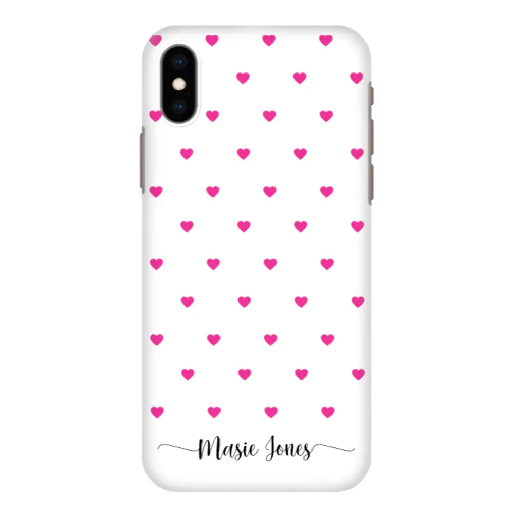 Apple iPhone X / iPhone XS / Snap Classic Phone Case Heart Pattern Custom Text, My Name Phone Case - Stylizedd.com