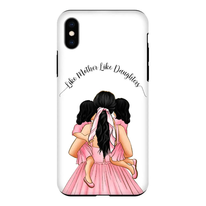 Apple iPhone X / iPhone XS / Tough Pro Mother 2 daughters Custom Clipart, Text Phone Case - Stylizedd.com