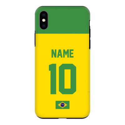 Apple iPhone X / iPhone XS / Tough Pro Phone Case Personalized Football Jersey Phone Case Custom Name & Number - Stylizedd.com