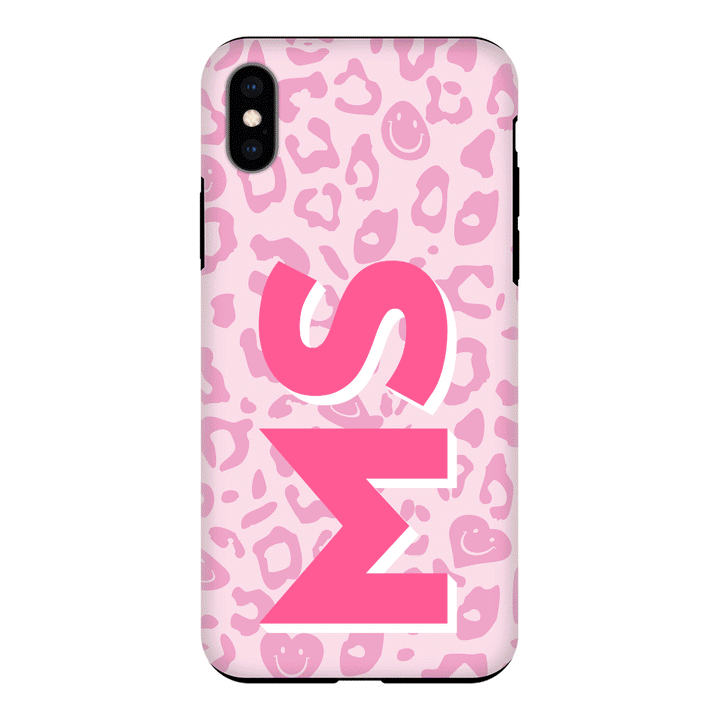 Apple iPhone X / iPhone XS / Tough Pro Custom Monogram Initial 3D Shadow Text Seamless Pattern, Phone Case - Stylizedd.com