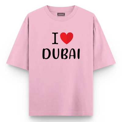 Custom I Love T-Shirt - Oversize - Pink / XS