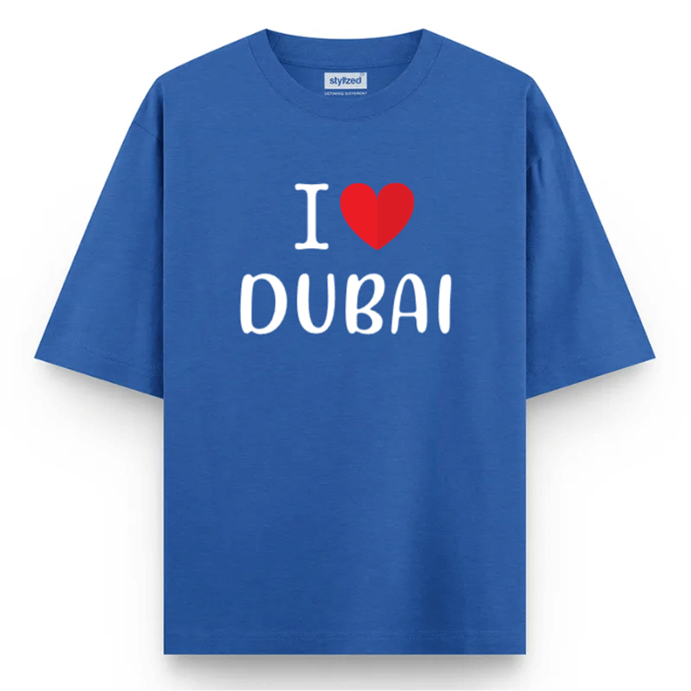 Custom I Love T-Shirt - Oversize - Royal Blue / XS